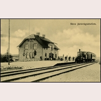 Säve station omkring 1910. Bild från Järnvägsmuseet. Foto: Okänd. 