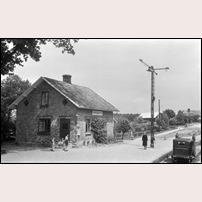 Horsaryd station på 1940-talet. Bild från Järnvägsmuseet. Foto: Okänd. 