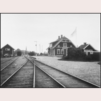 Folkabo station omkring 1912. Bild från Järnvägsmuseet. Foto: Gustaf Lidberg, Tidaholm. 