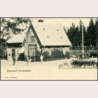 Häverödal station omkring 1900, här den den gamla stavningen Häfverösund. Vykort från Järnvägsmuseet. Foto: A. Wallin. 