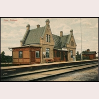 Skrea station troligen 1912. Okänt vykort från Järnvägsmuseet. Foto: Okänd. 