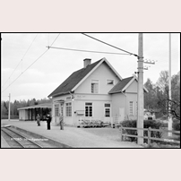 Rydbo station på 1940-talet. Bild från Järnvägsmuseet. Foto: Okänd. 