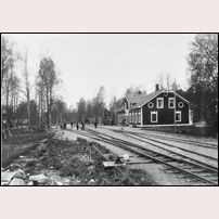 Strömsdal station omkring 1925. Bild från Järnvägsmuseet. Foto: Okänd. 