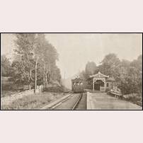 Skogsryds restaurant hållplats okänt år före 1908. Foto: Okänd. 