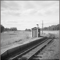 Fransberg hållplats, enligt uppgift 1966, men troligen är bilden tagen tidigare. Bils från Järnvägsmuseet. Foto: Sven Ove Lundberg. 