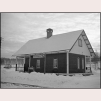 Västerbyhytta station på 1930- eller 1940-talet. Bild från Järnvägsmuseet. Foto: Okänd. 