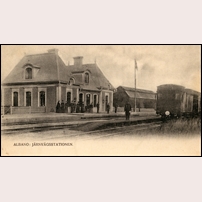Albano station omkring 1900. Bild från Järnvägsmuseet. Foto: Okänd. 