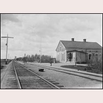 Ålsäng station omkring 1900. Bild från Järnvägsmuseet. Foto: Okänd. 