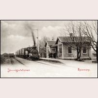 Spannarp station omkring 1910. Okänt vykort. Foto: Okänd. 