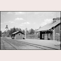 Dala Finnshyttan station omkring 1967. Bild från Järnvägsmuseet. Foto: Lennart Welander. 
