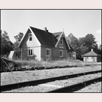 Vackerslätt station före 1960. Bild från Järnvägsmuseet. Foto: Okänd. 