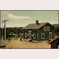 Vallerås station omkring 1899. Bild från Järnvägsmuseet. Foto: Okänd. 