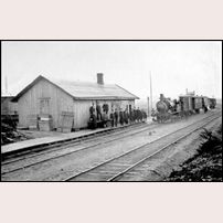 Varberg Norra station omkring 1912. Bild från Hallands Kulturhistoriska Museum. Foto: Gustaf Henrik Björkström. 