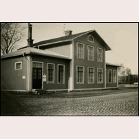 Kristinehamn nedre station den 15 januari 1938. Bild från Järnvägsmuseet. Foto: Okänd. 