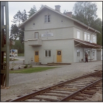 Östavall station 1970 - 1971. Bild från Järnvägsmuseet. Foto: Okänd. 