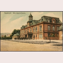 Sundsvall C, gamla stationsbyggnaden omkring 1903. Okänt vykort på bild från Järnvägsmuseet. Foto: Okänd. 