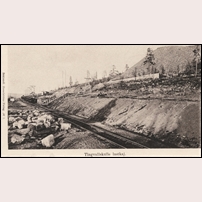Tingvallskulle lastplats på 1890-talet. Vykort från bokhandlare Hasselströms förlag på bild från Järnvägsmuseet. Foto: Okänd. 