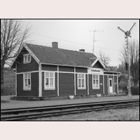 Kvarnabo station den 16 januari 1978. Bild från Vänersborgs museum. Foto: Lena Andersson. 