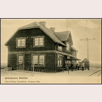 Kvismaren station, egentligen bara en hållplats 1902. Vykort från John Fröbergs Konstförlag. Foto: Okänd. 