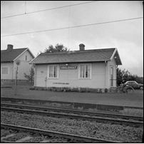 Ugglehult hållplats 1962. Bild från Järnvägsmuseet. Foto: T. Hallenius. 