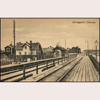 Odensala håll- och lastplats okänt år mellan 1908 (då tillkom dubbelspåret) och 1934 (då elektrifierades linjen). Bild från Järnvägsmuseet. Foto: A. Ohrlander. 
