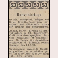 Annons i Dagens Nyheter den 17 april 1964.