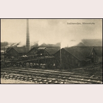 Rönneshytta lastplats okänt år, kanske 1920-talet som anges i bildkällan. Bild från Järnvägsmuseet. Foto: Okänd. 