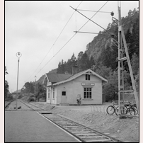 Lilleskog station 1949 eller därefter. Bild från Järnvägsmuseet. Foto: Seved Walther. 