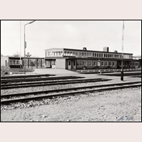 Karlshamn nya station omkring 1960, Bild från Järnvägsmuseet. Foto: Okänd. 