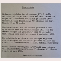 261 Korsbacken 1968, kungörelse om försäljning för rivning. Dokument som Rasmus Axelsson anträffat i ett arkiv i Örebro (stadsarkivet eller Jernhusens).