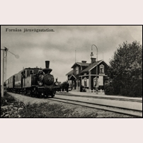 Fornåsa station 1910. Bild från Järnvägsmuseet. Foto: Okänd. 