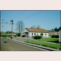 Pålsboda station i maj 1969. Bilden är tagen av personal vid SJ, Örebro banregion. Hämtad från Järnvägsmuseet. Foto: Okänd. 