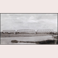 Bron över Lule älv mellan Hednoret och Boden på en bild som troligen är tagen just när bron färdigställts, dvs 1893. Bild från Järnvägsmuseet. Foto: Okänd. 