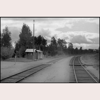 Saxvattnet hållplats okänt år. Bilden kommer från Järnvägsmuseet som felaktigt benämner platsen Sibbhult, fotoåret anges till 1969.  Foto: Okänd. 