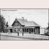 Edsgatan station okänt år i början av 1900-talet. Okänt vykort på bild från Järnvägsmuseet. Foto: Okänd. 