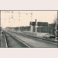 Sannahed hållplats den 23 februari 1938. Delförstoring av bild från Järnvägsmuseet. Foto: Okänd. 