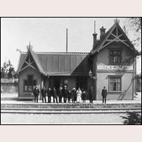 Dals Rostock station omkring 1920. Bild från Järnvägsmuseet. Foto: Okänd. 