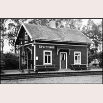 Åsvittinge hållplats 1960 (enligt annan uppgift 1950-talet). Bild från Järnvägsmuseet. Foto: Okänd. 