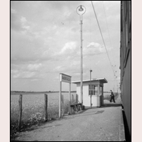 Rasbovägen hållplats okänt år på 1940-talet. Bild från Järnvägsmuseet. Foto: Okänd. 