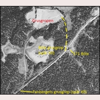 Fanbergets grusgrop 1966, bild från www.kartbild.com.