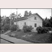 Svanå station omkring 1946. Bild från Järnvägsmuseet. Foto: Olof Sjöholm. 