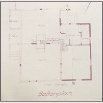 151 Tomasgården på ritning från 1943. Ur Bantekniska byråns arkiv, Riksarkivet.