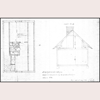Dejefors banvaktsstuga på uppmätningsritning från den 27 augusti 1952. Bild från Facebookgruppen NKlJ Nordmark Klarälvens Järnväg - järnvägen i våra hjärtan.